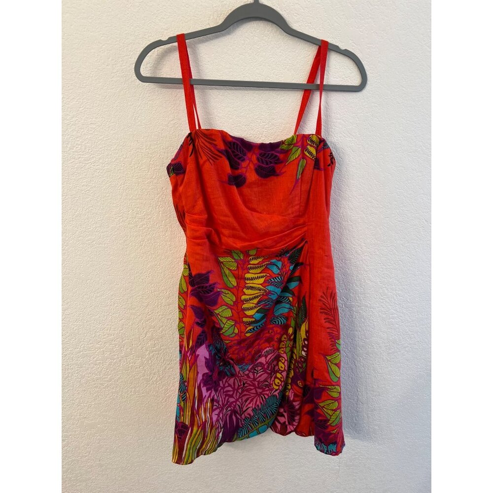 Nanette Lepore tropical heat orange soda dress size small